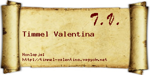 Timmel Valentina névjegykártya
